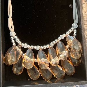 Silver and taupe necklace